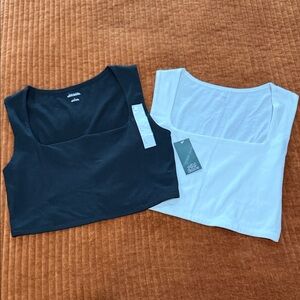 Wild Fable Black and White Crop Tops